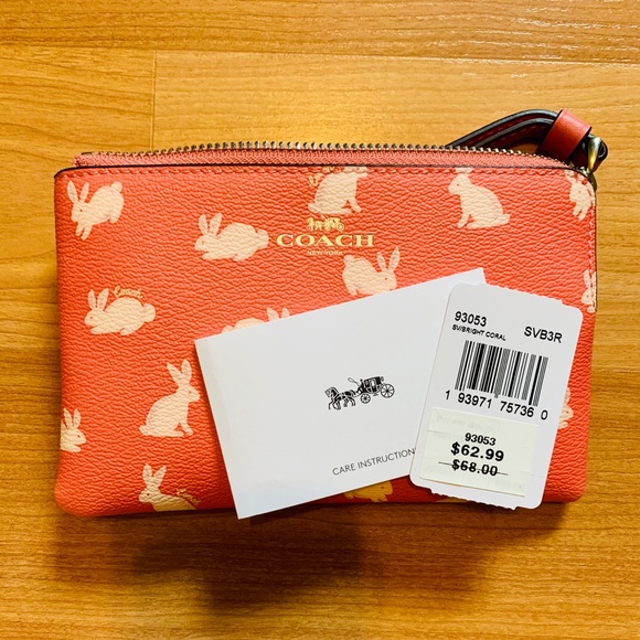 Coach Wristlet with Bunnies Script ❗️Brand New❗️ - Picture 4 of 6